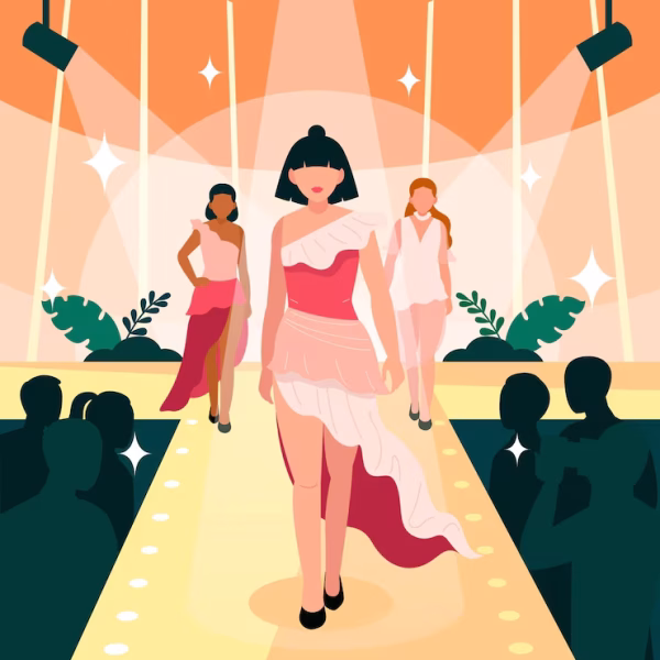 flat-hand-drawn-fashion-show-runway-illustration_23-2148829664